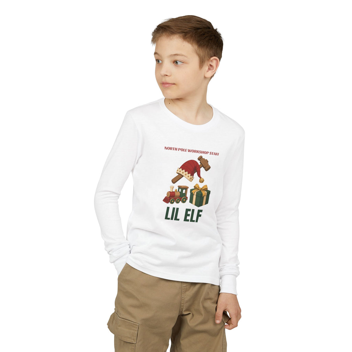 North Pole Workshop Lil Elf Long Sleeve Lounge Tee - Kids
