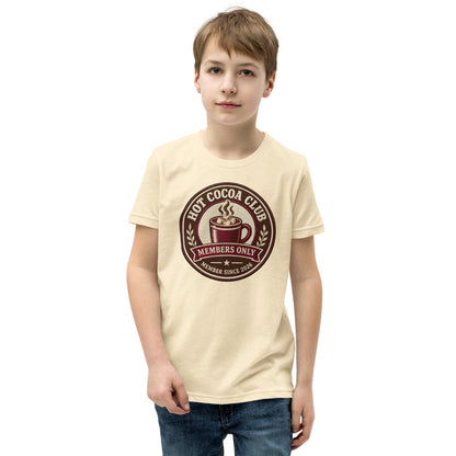 Hot Cocoa Club Kids Tee in Natural (front view)