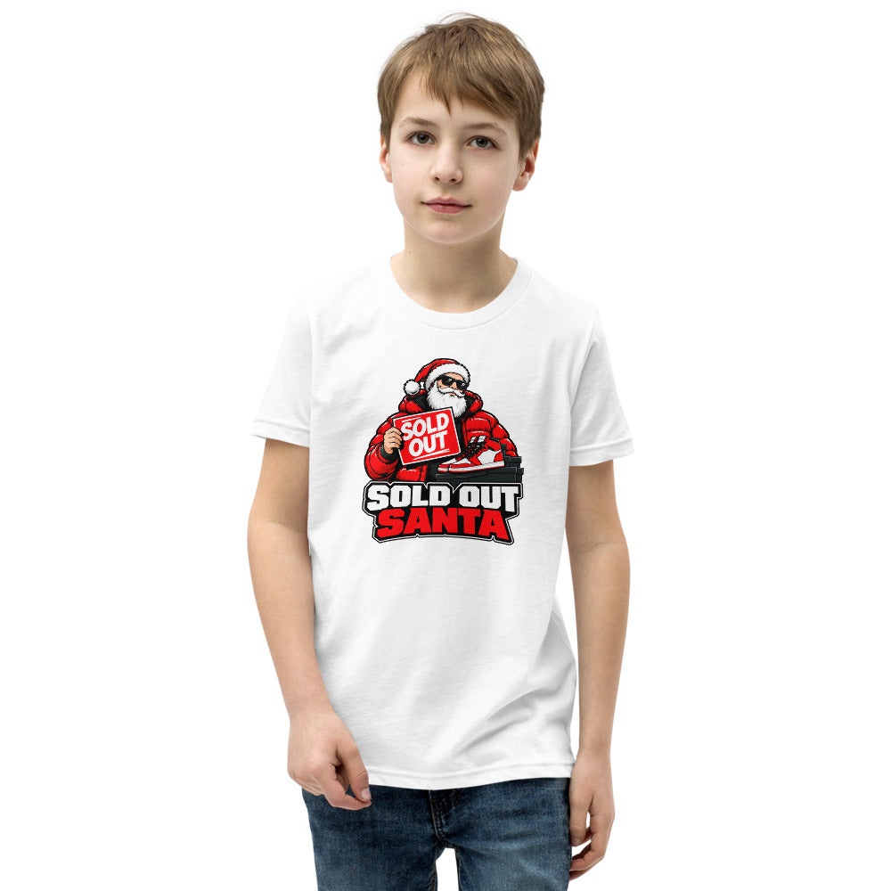 Sold Out Santa Kids Tee in White (front view)